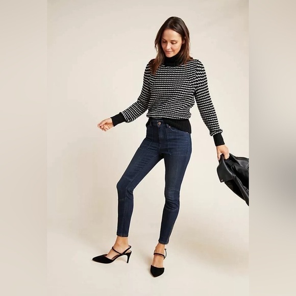 Anthropologie Pilcro High-Rise Moto Denim Leggings - Picture 1 of 16